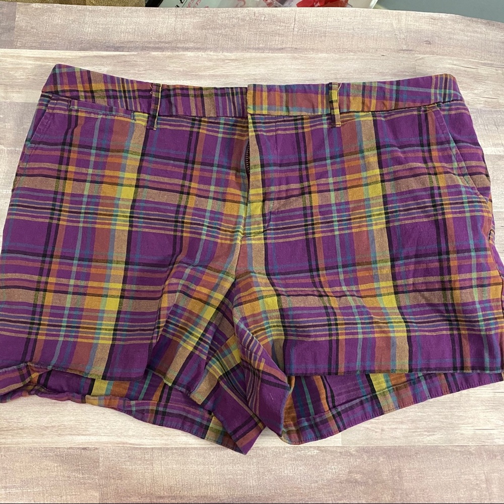 Purple Plaid Shorts